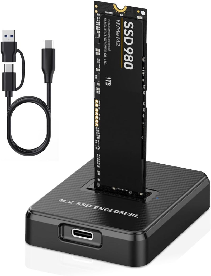 MaxRenard M.2 NVMe & SATA to USB Adapter - USB 3.2 Gen 2 10Gbps External SSD Enclosure, Aluminium Alloy Housing, Supports M.2 (M Key) NVMe & (B+M Key) SATA SSDs, Plug and Play External Storage Solution - Image 1